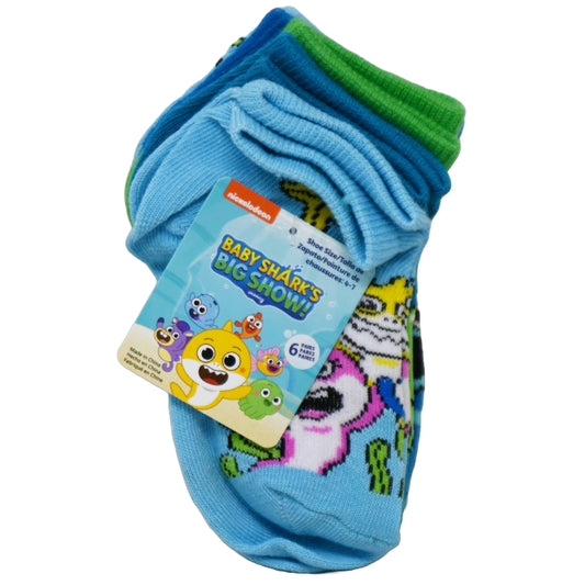 6pk 2T-4T BABY SHARKS BIG SHOW OCEAN BUDDIES SOCKS C/P 24