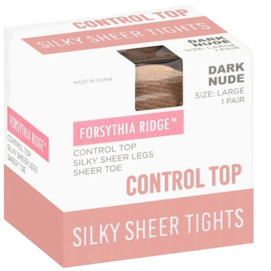 1pk LRG LADIES M.NUDE SHEER TIGHTS W/CONTROL TOP C/P 36