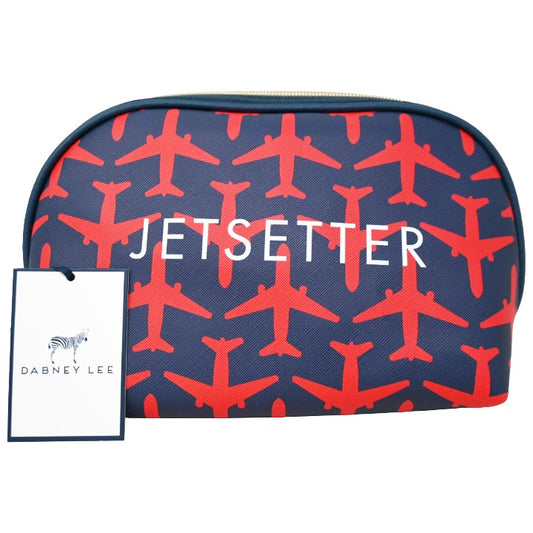 *OUTSIDE CA* BLUE/RED DOME COSMETIC BAG W/PLANE PRINT DABNEY LEE C/P 40