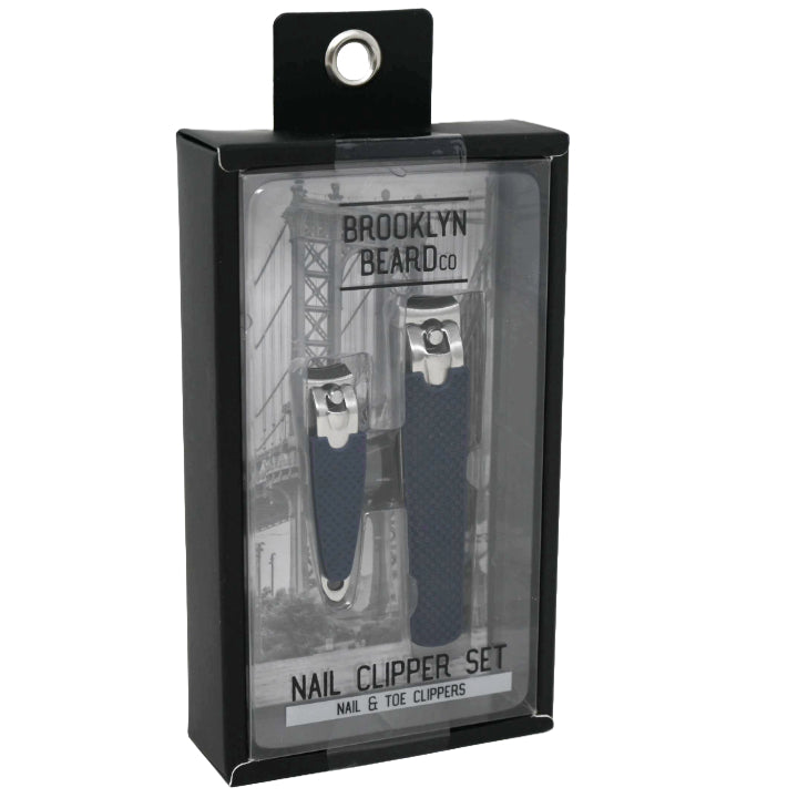 2pk BROOKLYN BEARD RUBBERIZED NAIL CLIPPERS C/P 144
